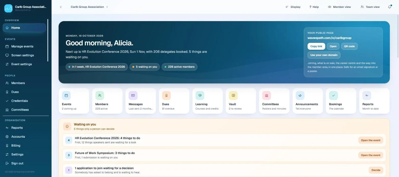 The home dashboard